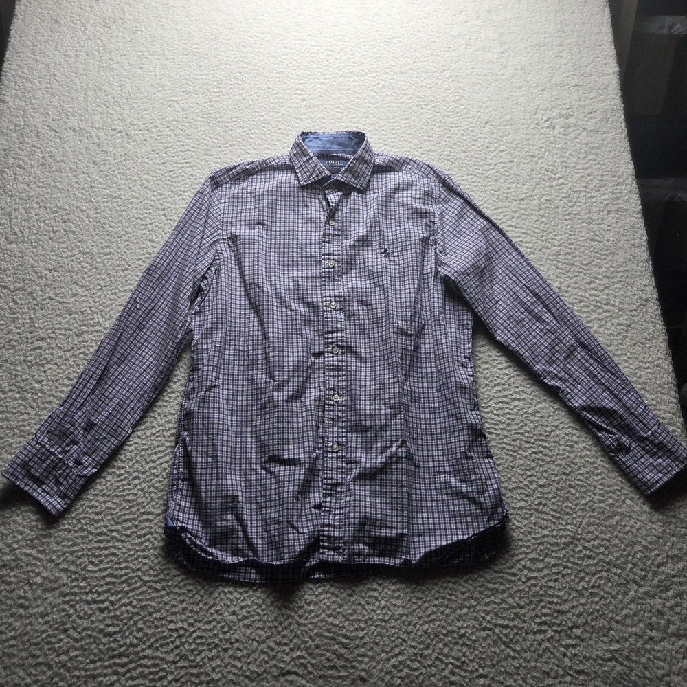 Polo Ralph Lauren Shirt Mens Medium Purple Plaid Long Sleeve Stretch Button-Down